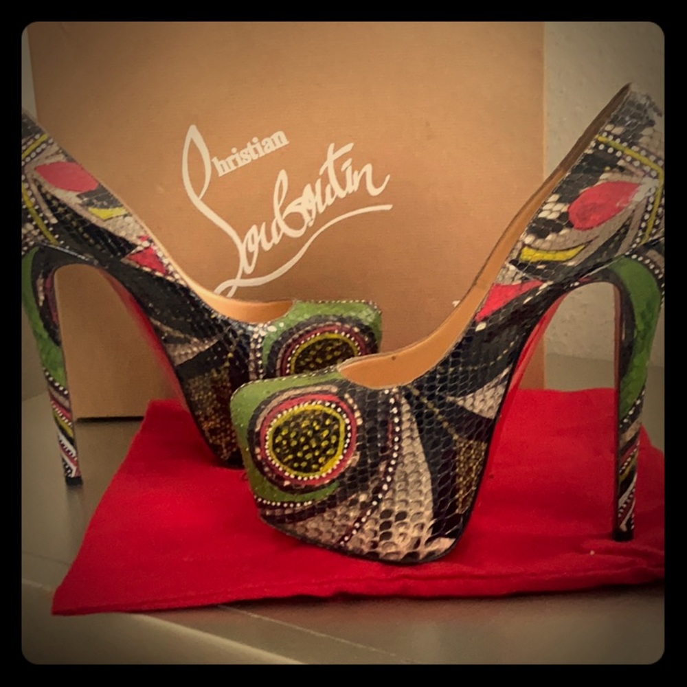 Christian Louboutin Daffodile Python 160 Heels - image 1